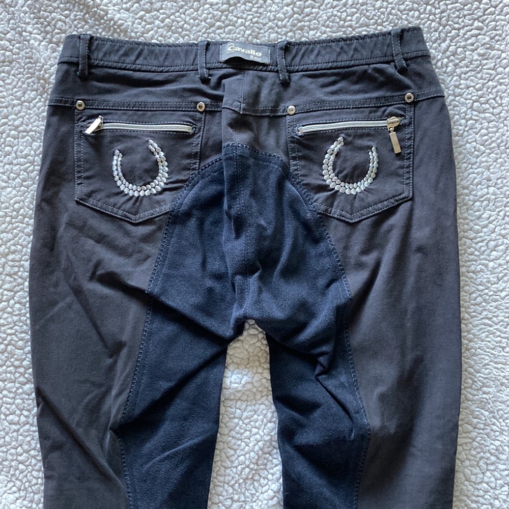 Cavallo horseback-riding pants (breeches), womens size medium. Charcoal grey